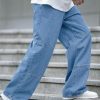 jeans for men | denim jeans | baggy fit | wide leg | patchwork style | street fashion | casual wear (u 26 27)